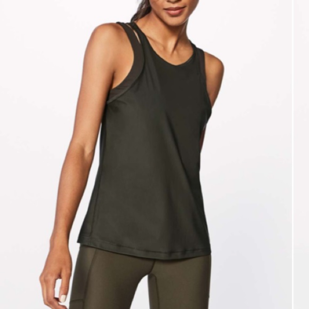 NWT Lululemon In Your Pace Tank Olive Green 10